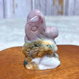 High Quality Healing Natural Crystals Ocean Jasper Fairy Carving Sculpture Gemstones Mineral Energy Reiki Home Decorations Gift