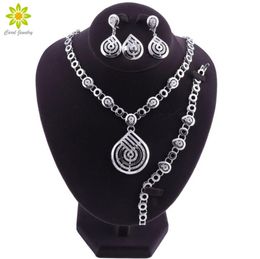 Earrings Necklace Nigerian Wedding African Beads Water Drop Set For Women Party Dubai Accessories Jewelry4153342