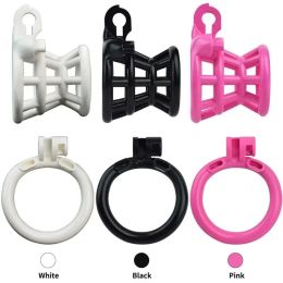 BDSM Toys ABS Negative Chastity Cage for Men Lightweight Small Sissy Cock Lock with 4 Sizes Penis Rings Lock Device Adults Games