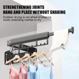 Retractable Cloth Drying Rack Folding Clothes Hanger Wall Mount Indoor Outdoor Space Saving Home Laundry hanger