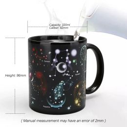 Creative Ceramic Mug Color Changing Mug Heat Revealing Coffee Cup Friends Gift Student Breakfast Tumbler Star