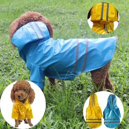 Dog Apparel Reflective Hooded Raincoats Wear-resistant Pet Rain Coat Breathable Waterproof Puppy Clothes Outdoor Supplies S-XL Size
