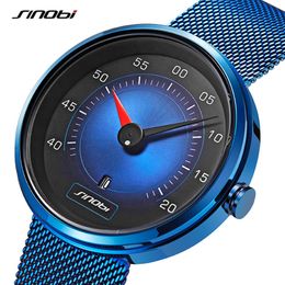 SINOBI Men Watch Man Car Dashboard Creative Watches Fashion Speed Sports Drive Calendar Men Stainless Steel Quartz Wristwatches 298v