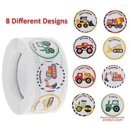 Gift Wrap Truck Stickers For Kids Perforated Stationary Construction Car Birthday Party Student Children 500PCS/Roll