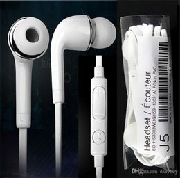 35mm Inear Earphone Stereo J5 Headset Headphone With Mic Remote Volume Control Microphone Earbud Good Quality For Samsung S4 S5 4442518