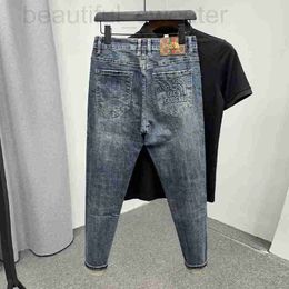 Designer di jeans maschile versione coreana jeans for men 2023, New Trend Ins, Autumn and Winter Elastic Slim Fit Leggings, Harlan Casual Pants Pryt