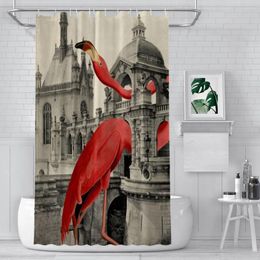 Shower Curtains NUMBER 17 Bathroom Flamingo Boho Waterproof Partition Creative Home Decor Accessories