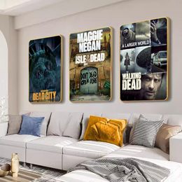 Tv Show Fear The Walking Dead Poster Sticky HD Quality Wall Art Retro Posters for Home Kawaii Room Decor