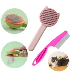 Cat Brush 2PCS Pet Hair Cleaning Set for Shedding and Grooming Removes Loose Undercoat Hair Grooming Brush for Cat Dog