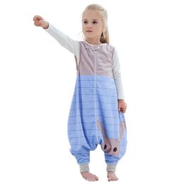 Pyjamas Sleeping Bag Jumpsuits 2021 New Children Cartoon Clothes Spring Autumn Flannel Sleepwear Baby Girl Pyjamas Boys Sleep Bag 1-6Y Y240530