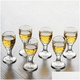 Wine Glasses 6Pcs S Glass Cup Creative Spirits Mini Party Drinking Charming Thick Small Drop Delivery Home Garden Kitchen Dining Bar Dhpwe