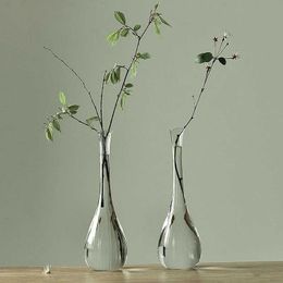 Vases Japanese Transparent Glass Vase For Plant Bottle Simple Flower Pot Hydroponic Terrarium Flower Arrangement Home Table Decoration