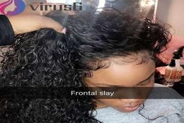 Deep Curly 360 Lace Front Human Hair Wigs 250 Density 13x6 Lace Frontal Wig Brazilian Short Bob Lace wig7240210