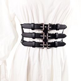 Belts Retro Waist Decor Harness Belt Fashion Body Chain Black Goth Adjustable Jewelry For Women And Girls 2102