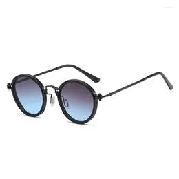Sunglasses Fashion Metal Round Frame Men Punk Outdoor Anti-UV Sun Glasses Women Designer Eyeglasses UV400 Eyewear