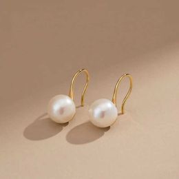 Charm Senlissi-New Fashion Wholesale 8-12mm Freshwater White Pearl and 925 Sterling Silver Stud 18 k Earrings for Women Jewellery GiftsL4531
