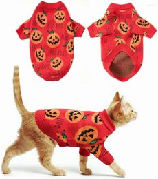 Dog Apparel Cat Halloween Sweater Costume Pet Turtleneck Clothes Pumpkin Pullover Knitwear Warm