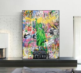 Statue of Liberty Street Wall Art Canvas Posters And Prints Graffiti Pop Art Canvas Paintings for Home Decorative Pictures2176600