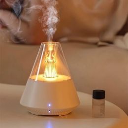 Candlelight USB Electric Essential Oil Diffuser Ultrasonic Mist Aromatherapy Machine Mini Remote Control Aroma Air Humidifier 240520