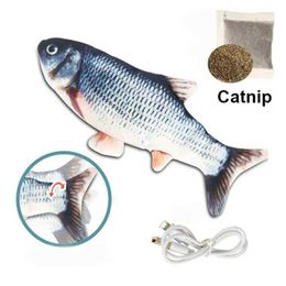 Cat Toys Pet fish toys soft plush toys USB chargers fish and cat 3D simulation dance swing interactive products favored cat and pet chewing toys d240530