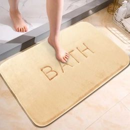 Bath Mats Bathroom Floor Mats Bath Rugs Bathroom Fleece Floor Mat Bathmat Non Slip Washable Carpet Shower Room Doormat Memory Foam Pad