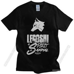 Men's T-Shirts Beastars Legoshi Is My Spirit Animal T Men 100% Cotton Japan Furry Manga Anime T Shirt Round Neck Crew Neck Tshirt Strtwear G240529