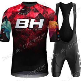 Maillot BH Coloma Team 2024 Cycling Jersey Set Mens Short Sleeve Red Clothing Road Bike Shirts Suit Bicycle Bib Shorts MTB Wear L2405