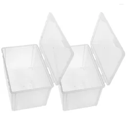 Storage Bottles 2pcs Hinges Plastic Bread Box Fridge Household Container