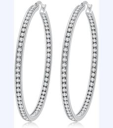 Hoop Huggie Crystal Stainless Steel Earring For Women Hypoallergenic Jewellery Sensitive Ears Large Big Earrings Hoops JewelryHoop6050407