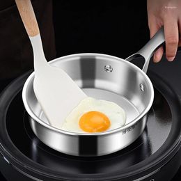 Pans Frying Steak Pots Non-Stick Stainless Steel Kitchen Wok With Handle General For Cooking Drop