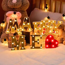 Gold/white 16cm LED letter and number illuminated letter light, used as a decorative light for weddings, birthday parties