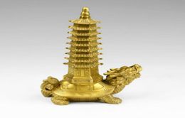 Pure copper dragon turtle nine layers wenchang tower fortune small place9058109