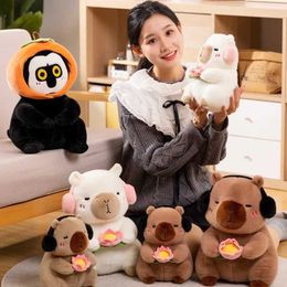 Dolls Kawaii Capybara Plush Doll White Faced Monkey Plush Toy Home Decor Holiday Gift Stuffed Animals G240529