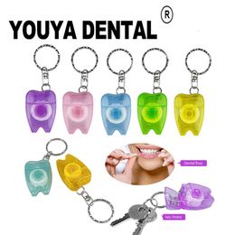 100pcs dental floss Tooth shape keychain Dental floss Gum care Dental cleaning Oral care Dental Jewellery keychain 240530