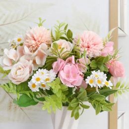 Decorative Flowers 2 Colors Simulated Rose DIY Party Decoration Festival Supplies Combination Flower Artificial Home Decor