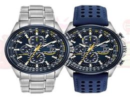 Luxury Wateproof Quartz Watches Business Casual Steel Band Watch Men039s Blue Angels World Chronograph WristWatch 2201139465547