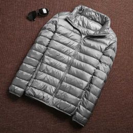 Men's Down Parkas Mens Autumn Duck Down Jacket Ultralight Men Winter Coat Portable Waterproof Travel Down Parkas Fashion Stand Collar Thin Outwear z240530