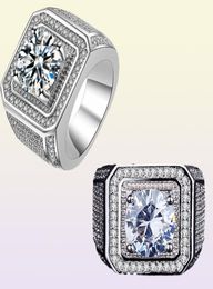 New Hiphip Full Diamond Rings For Mens Women039s Top Quality Fashaion Hip Hop Accessories Crytal Gems 925 Silver Ring Men0397455246