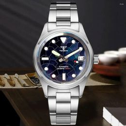Wristwatches 36mm Tandorio Diver Watch 20ATM Waterproof Watches NH35 MOP Dial Lady Men Mechanical Wristwatch Steel Bracelet Luminous Index