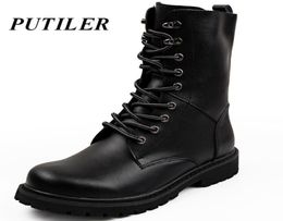Military Tactical Ankle Boots Men Outdoor Leather Winter Warm Man Us Army Hunting For Shoes Casual Black Bot 2109022404738