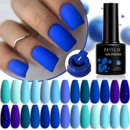 LILYCUTE 7ML Gel Nail Polish Blue Series Vernis Semi Permanent UV Art Design Soak Off All For Manicure 240528