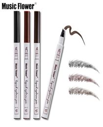 Music Flower Makeup Fine Sketch Liquid Eyebrow Pencil Waterproof Tattoo Super Durable Smudgeproof Eye Brow Pen1801117