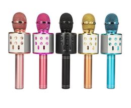 Top Quality WS858 Bluetooth Wireless Microphone Handheld Karaoke Mic with USB Cahrging KTV Player Record Music For Kids Toys Part9112468