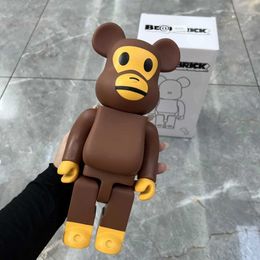 Action Toy Figures Bearbrick 400% Building Block Bear 28cm Big Mouth Monkey Building Block Monkey Cartoon Toy Doll Trend Desktop Decoration T240601