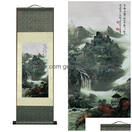 Paintings Chinese Style Ink Silk Scroll Painting Reel Rolling Wall Hanging Art For Picture Decoration 39 In X 12 231010 Drop Deliver Dhm1V