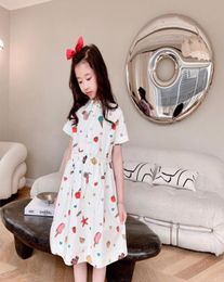 high quality baby Girls Summer Dress Cotton toddler Kids Short Sleeve Dresses Little Girl outwear Clothes8850068