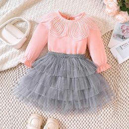 Clothing Sets 1 2 3 4T Toddler Baby Girls Clothes Long Sleeve Tops Tulle Tutu Lace Skirts Two Piece Suits Princess Outfits Spring