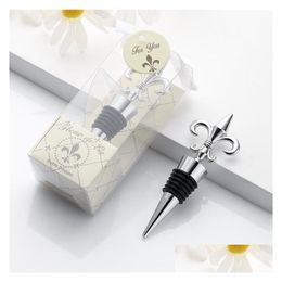 Party Favour Fleur-De-Lis Wine Stopper Favours Chrome Bottle Stoppers In Gift Box Perfect For Any Ocn Sn217 Drop Delivery Home Garden Fe Otxkb
