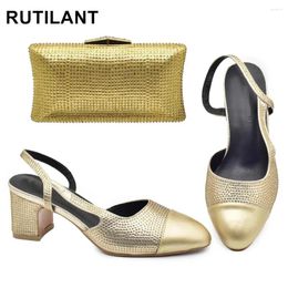 Dress Shoes Design Italian Elegant And Bag To Match Set Comfortable Heels Party For Wedding Plus Size 43