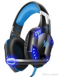 G2000 Stereo Gaming Headset LED Light Earphone Noise Cancelling Headphones With Mic Compatible Mac PS PC Xbox One Controller1289665